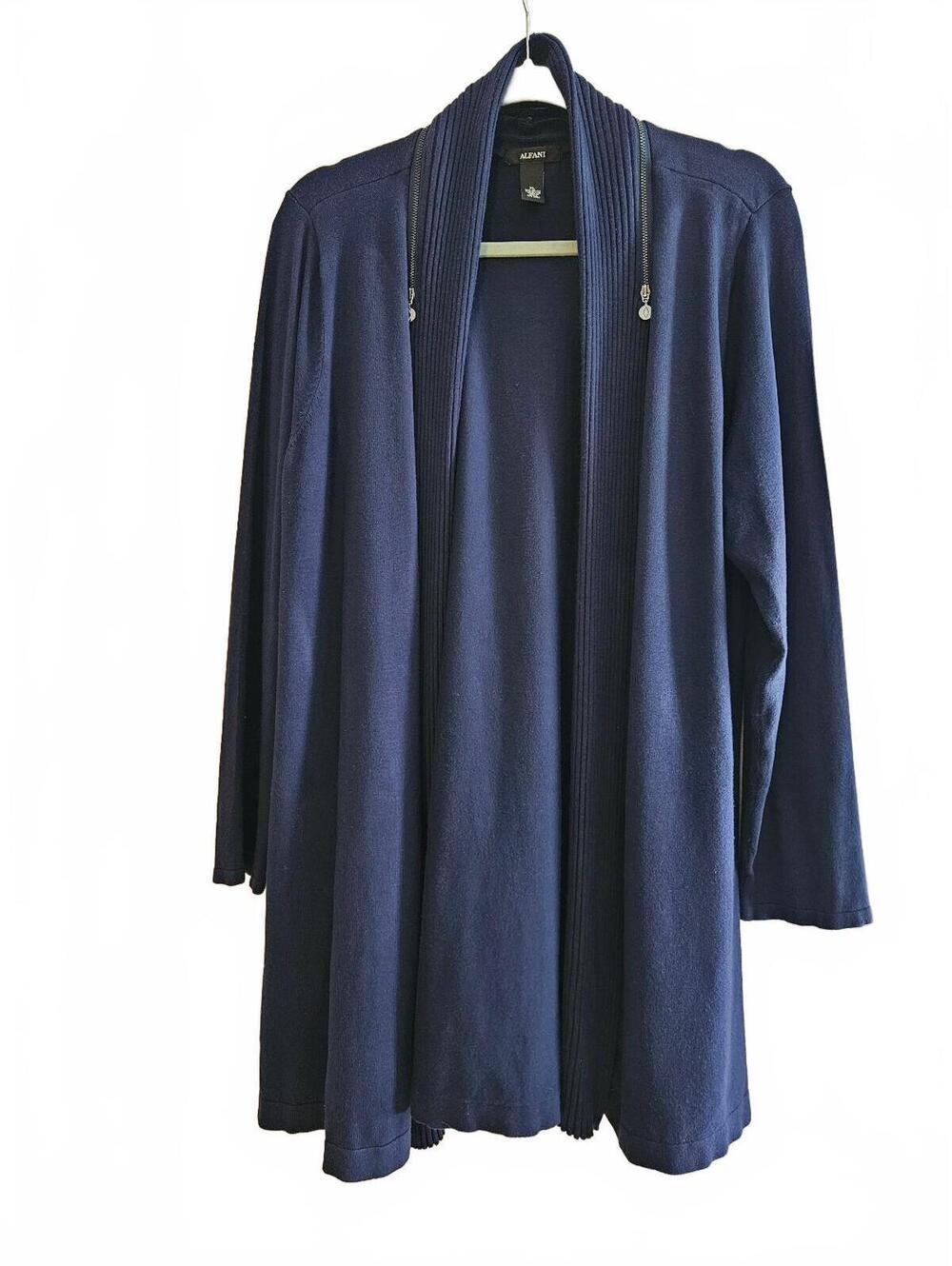 Alfani Women's Navy Blue Long-Sleeve Open-Front Cardigan Sweater XL